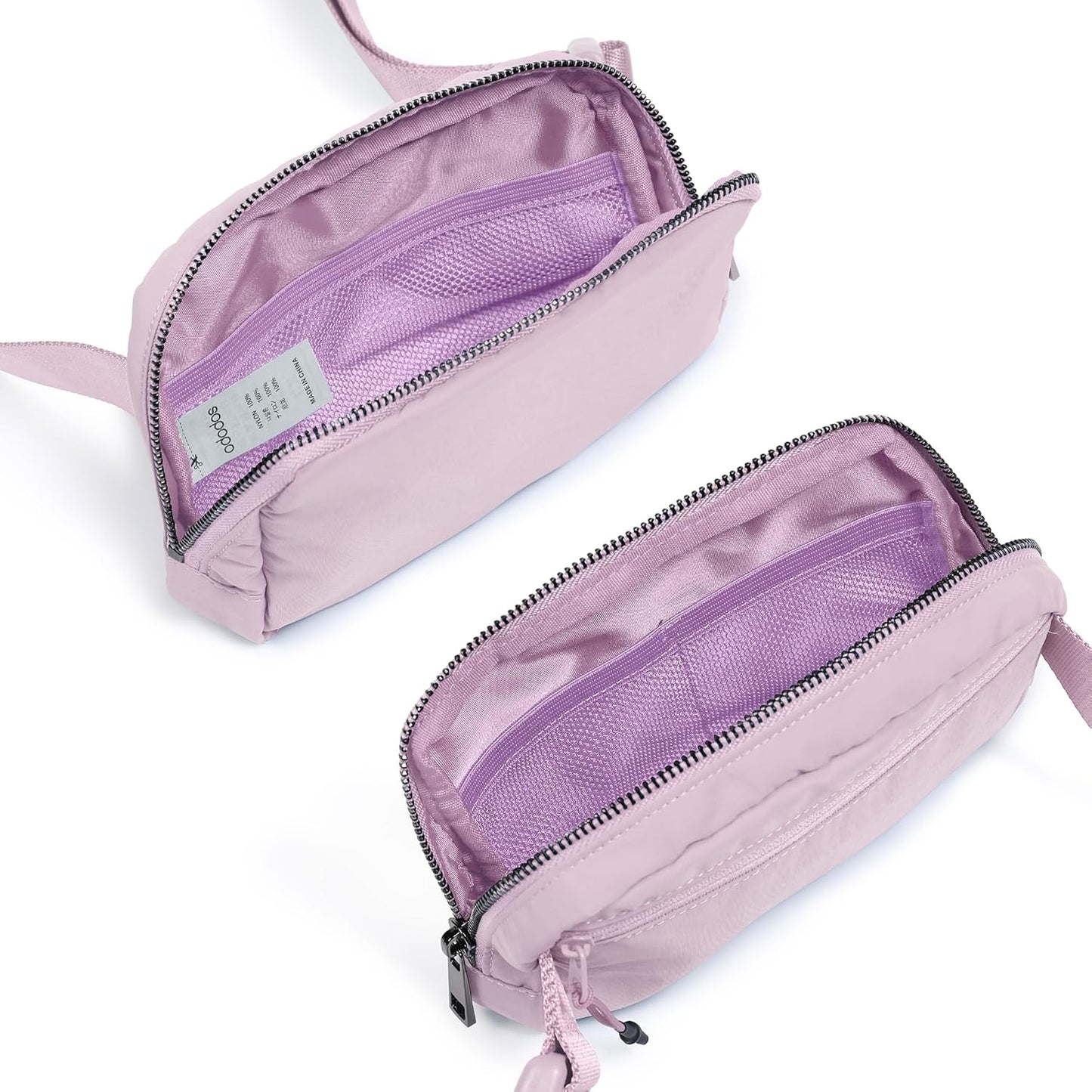 ODODOS Unisex Mini Belt Bag with Adjustable Strap Small Fanny Pack for Workout Running Traveling Hiking, Lavender