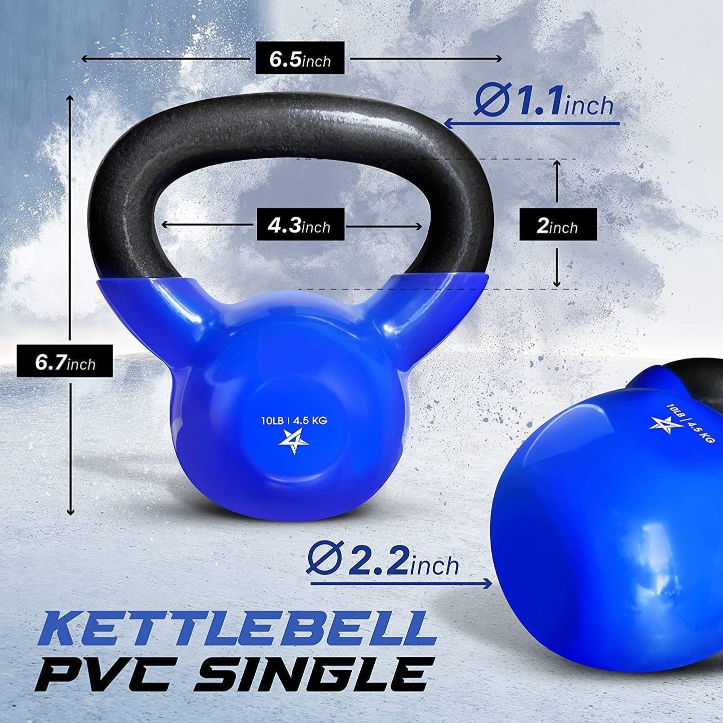 Yes4All 5-100 LB Kettlebells Vinyl Coated Cast Iron for Dumbbell Weights Exercises, Gym, Fitness, Full Body Workout Equipment Push up, Grip and Strength Training