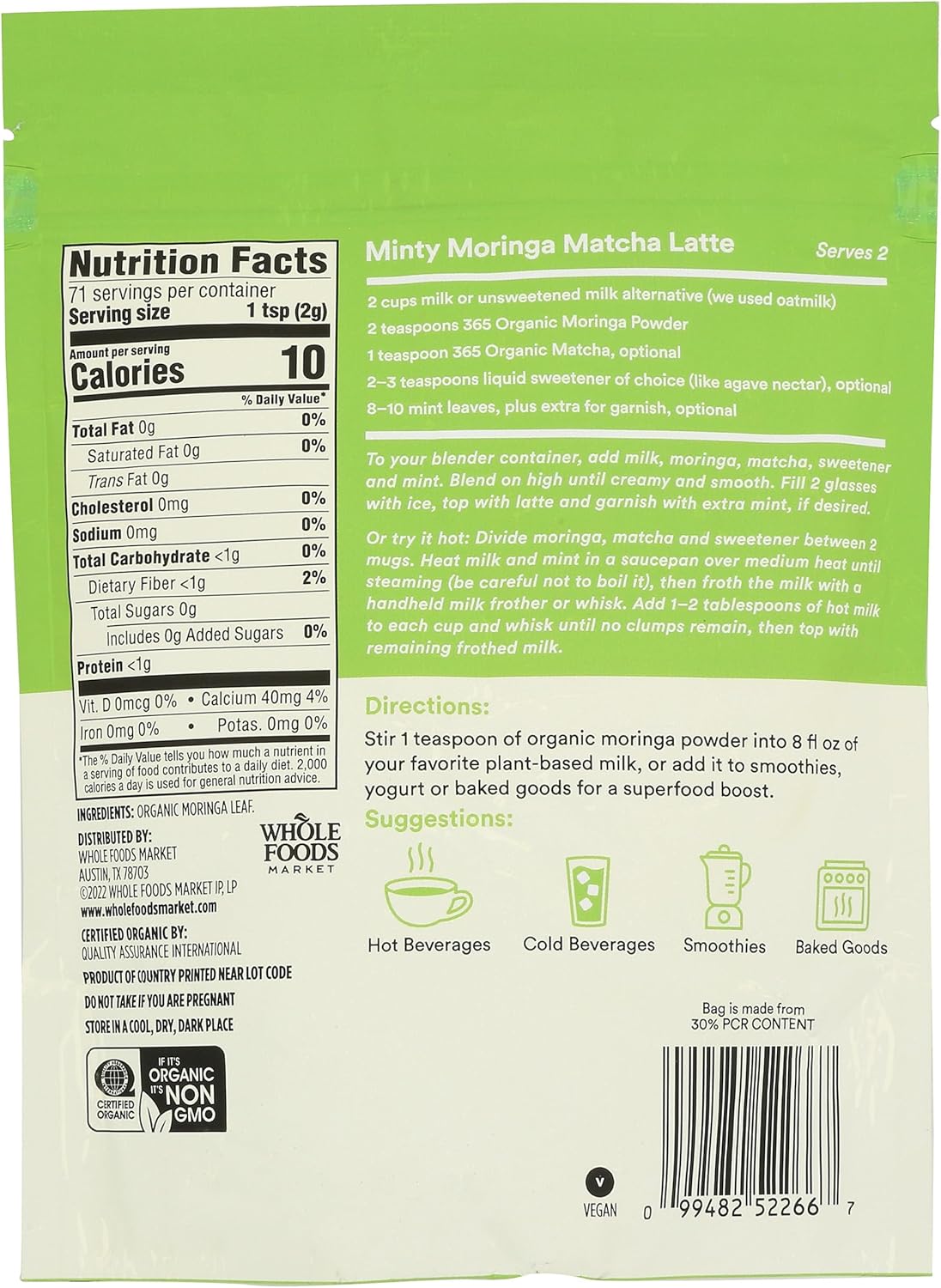365 by Whole Foods Market, Organic Moringa Powder, 5 Ounce