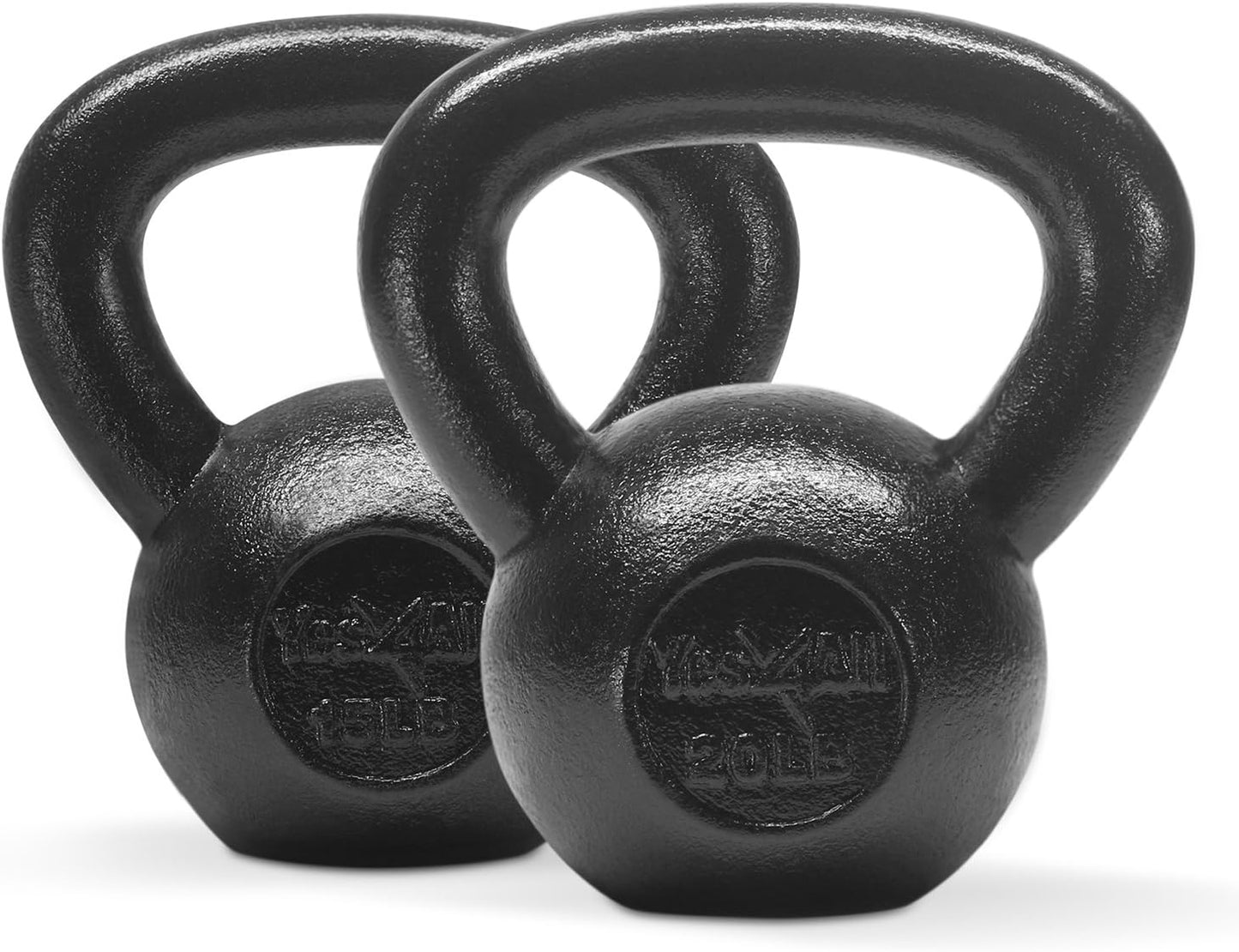 Yes4All Kettlebell Cast Iron Sets 5 - 10 - 15 - 20 - 25 - 30 lbs, Multi-Level from Beginners to Pros Kettlebell Set for Strength Training & Home Gym Equipment
