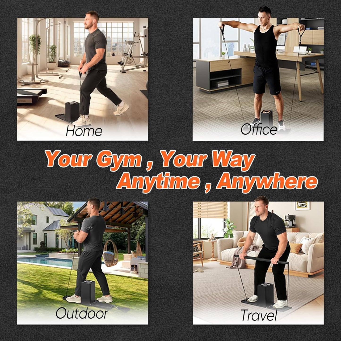 SR3 Pro Smart Home Gym Equipment,Portable Cable Machine for Home Workout ,Max 180lbs Resistance All-in-One Full Body Strength Trainer with Ambient Light