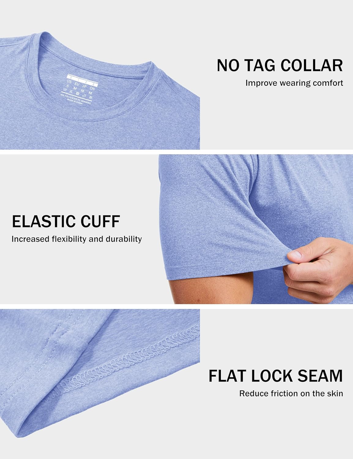 MAGCOMSEN Men's Dry Fit Workout Shirts Short Sleeve Tee Shirts Moisture Wicking Athletic Running Performence Tshirts