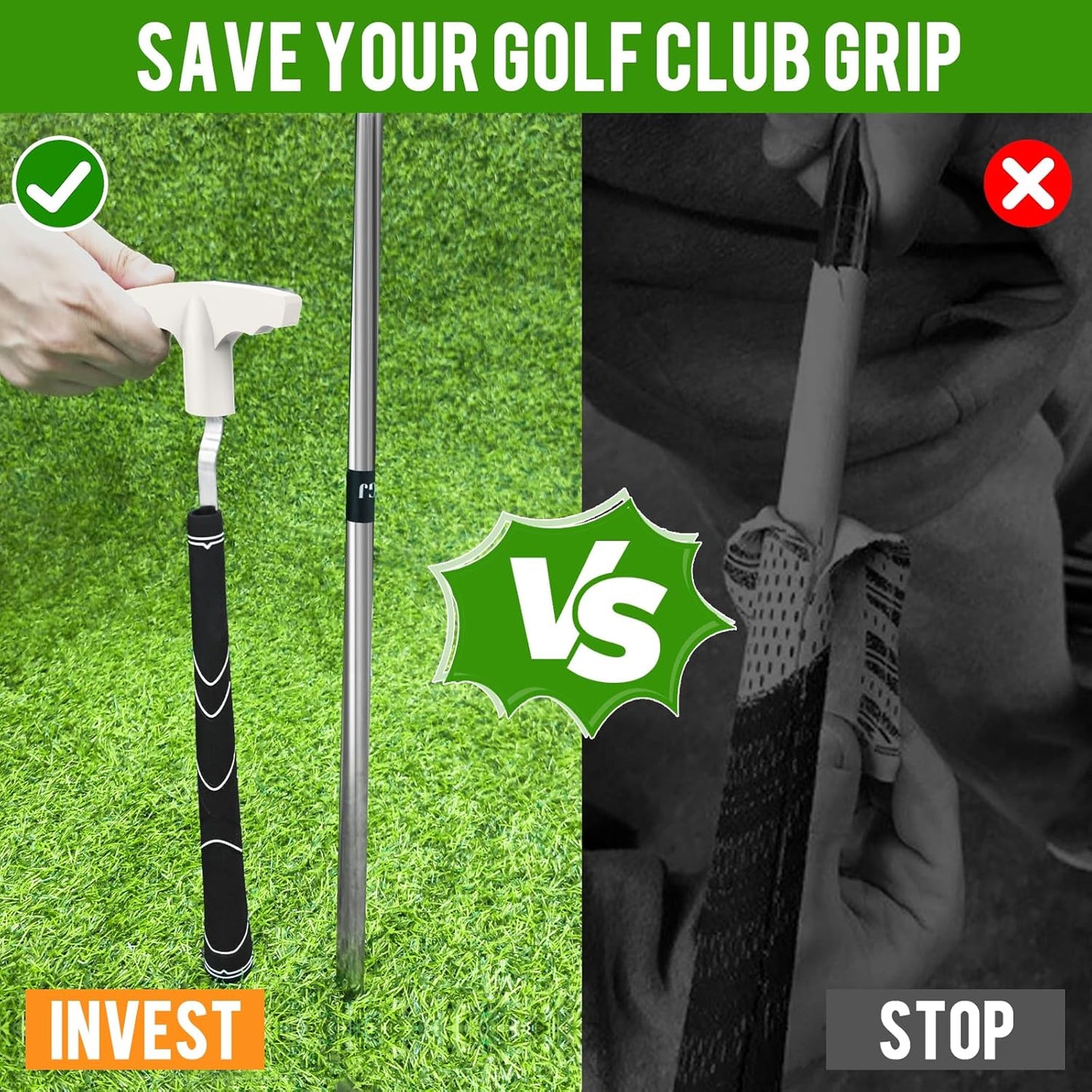 Golf Grip Removal Tool, V-Groove Grip Remover Saver Gripping Tool for Removing Golf Club Grips (1 Pcs)