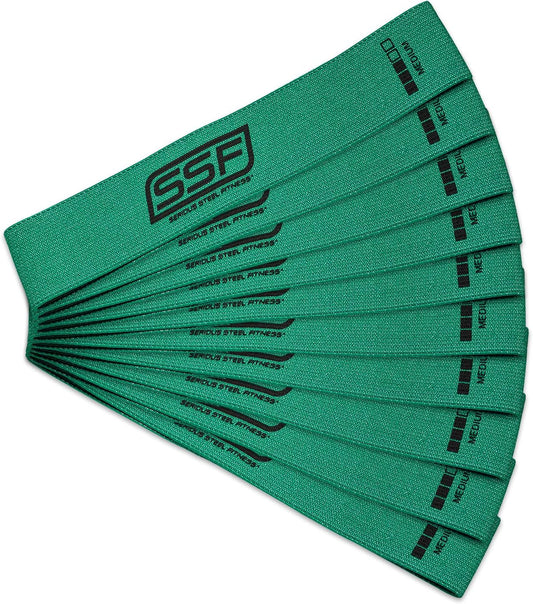 Serious Steel Fitness Fabric Mini Loop Non-Slip Resistance Band Set | Warm-Up, Physical Therapy, Glute Training, Speed and Agility Exercise Bands
