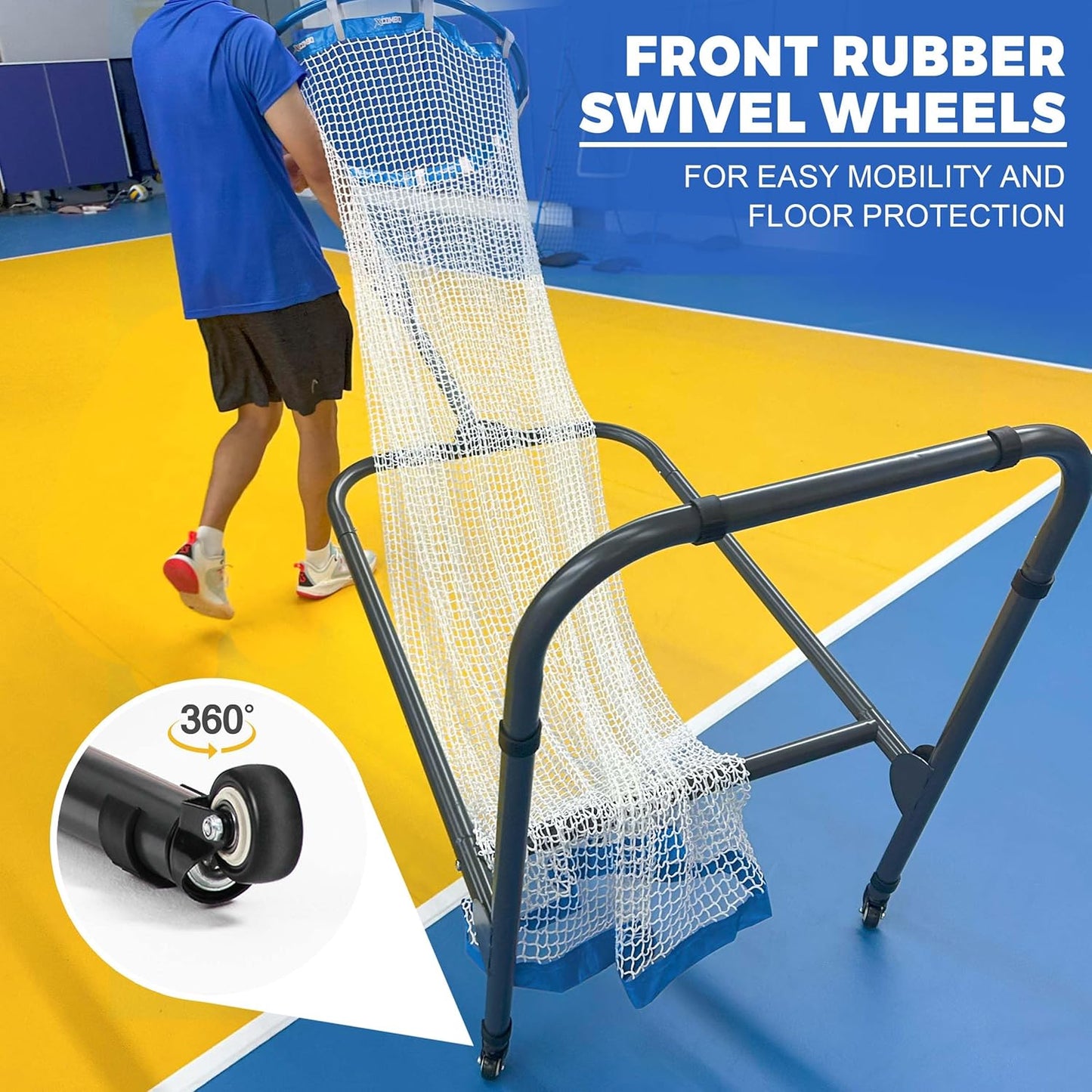 Volleyball Setter Trainer Net Setting Training Equipment Target Practice Indoor or Outdoor, Adjustable Height (4.6 ft-9.8 ft) and Angle for Serving Spiking Drills System