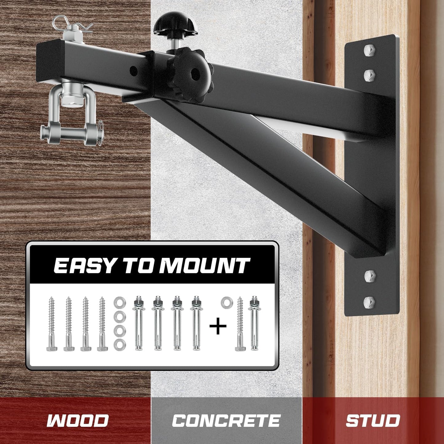 Yes4All Punching Bag Hanger, Stainless Steel Swivel Chain with 4 Snap Hooks for Heavy Bag, Gym Swing, Trapeze, and Hammock