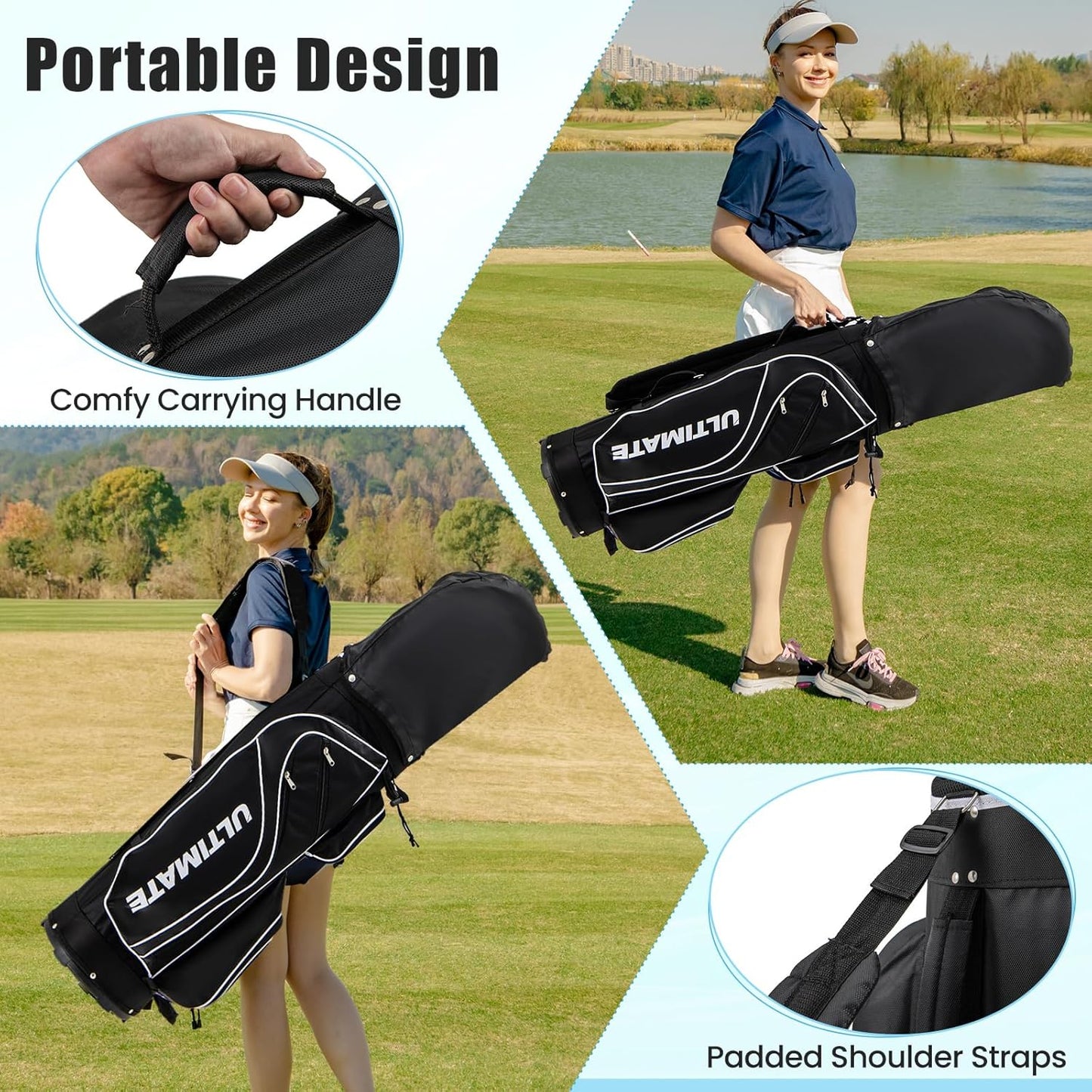 Tangkula 9/10/12 Pieces Women's Complete Golf Clubs Set, Golf Club Package Set with 460CC Driver, Fairway Wood & Hybrid, Irons, Putter, Portable Regular Golf Club Set