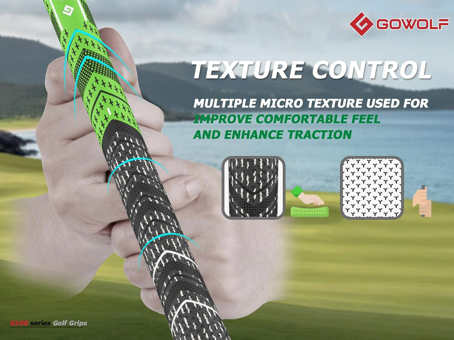 Gowolf Golf Grip Cord Rubber Multi-compound Golf Driver Irons Club Choose 13 Grips with 15pcs Tapes Or Full Kit choose one