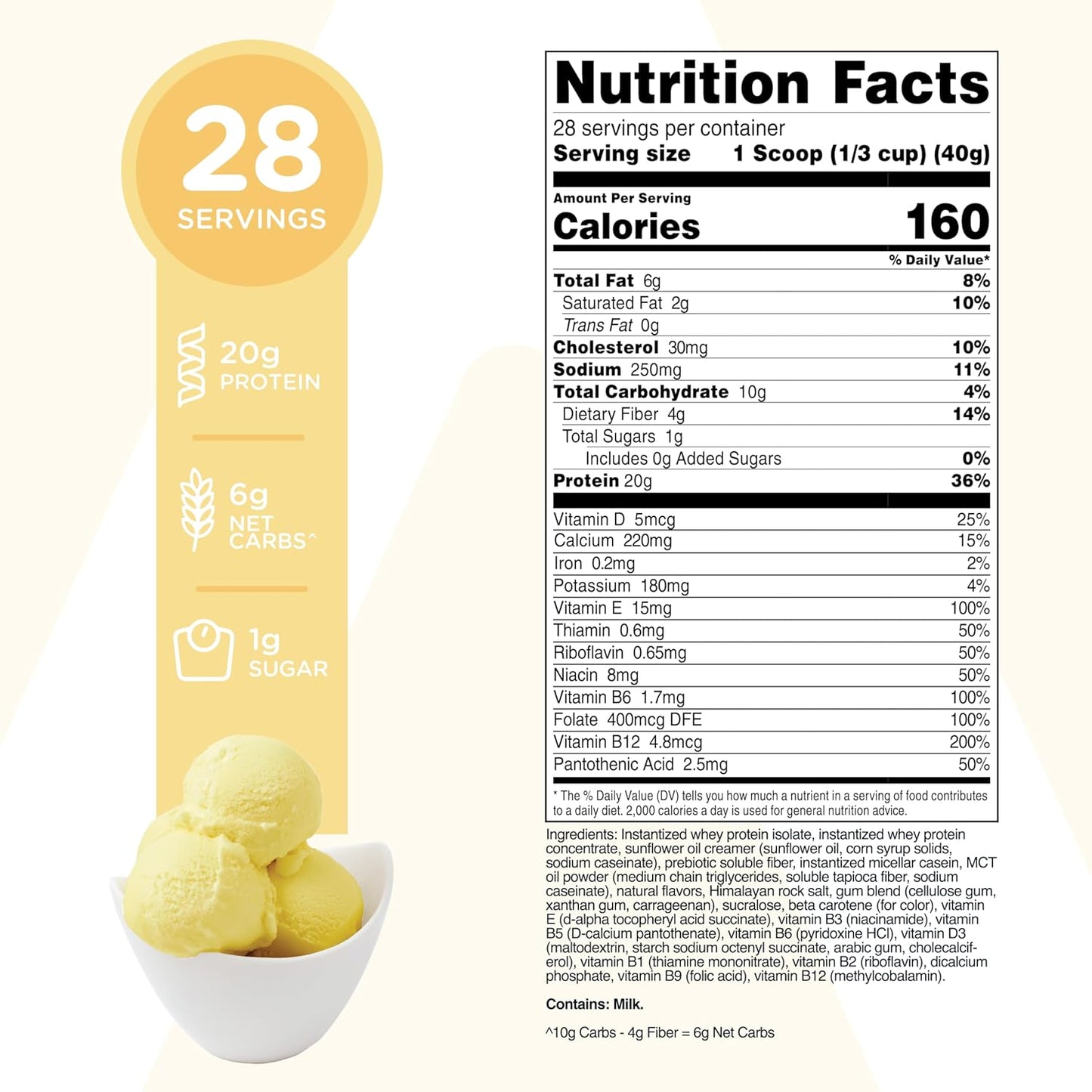 TransformHQ Meal Replacement Shake Powder 28 Servings (Pineapple Ice Cream Flavored) - Gluten Free, Non-GMO