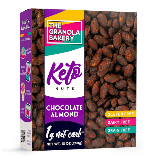 TGB Chocolate Almonds | 1g Net Carb Keto Snack | Gluten Free Low Carb Candy Nuts, 10 Ounces