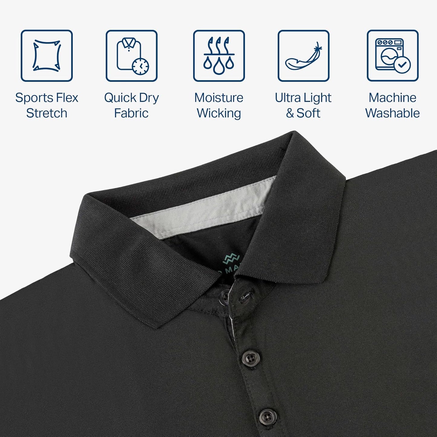 Mio Marino Golf Polo Shirts for Men - Dry Fit - Ultra-Thin Breathable Fabric