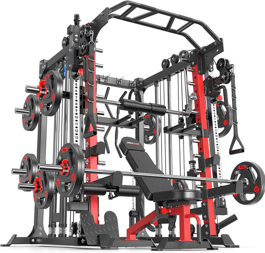 Power Cage,1600lbs Multi-Function Power Rack with Adjustable Cable Crossover System and More Training Attachment, Weight Cage for Home Gym
