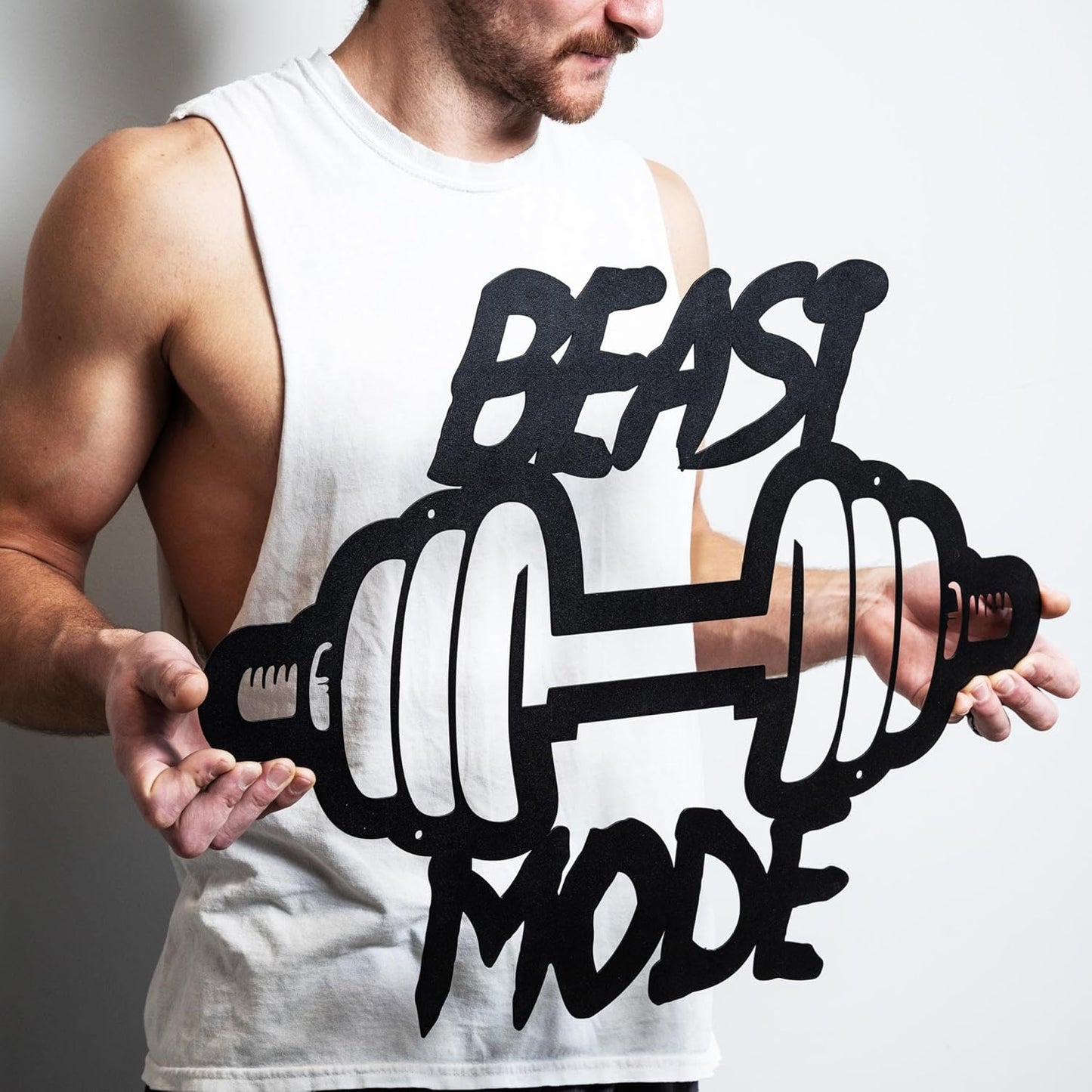 Beast Mode Metal Sign | Metal Home Gym Sign | Fitness Sign | Fitness Quote | Motivation Decor | Workout Decor Sign | Gym Wall Art | Weightlifting | Crossfit Sign | Boyfriend Gift