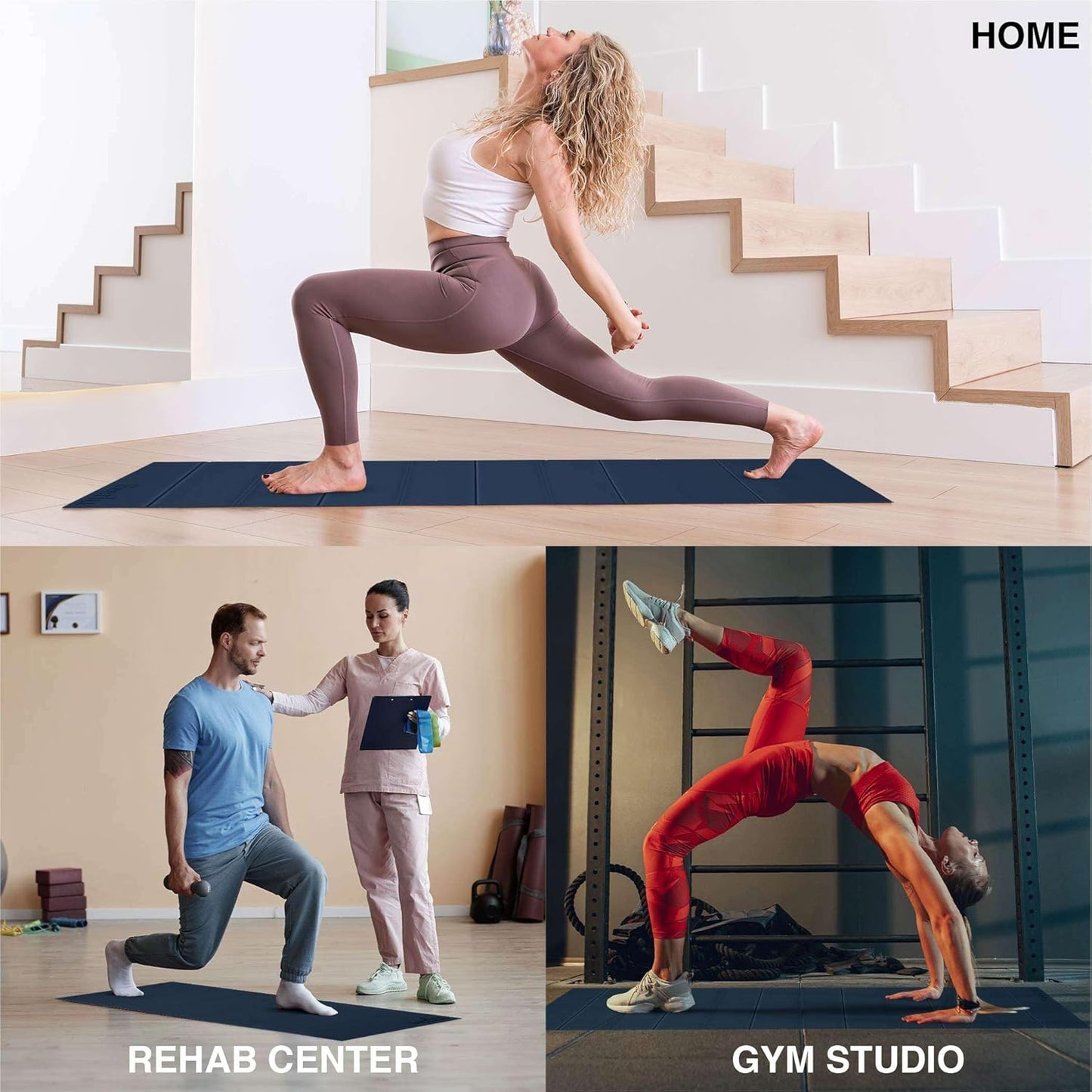 Foldable Yoga Exercise Mat – Lightweight, Anti-Slip, and Easy to Store for Yoga, Pilates, Home Workouts, and Floor Exercises