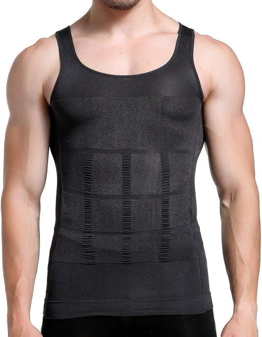 GKVK Mens Slimming Body Shaper Vest Shirt Abs Abdomen Slim
