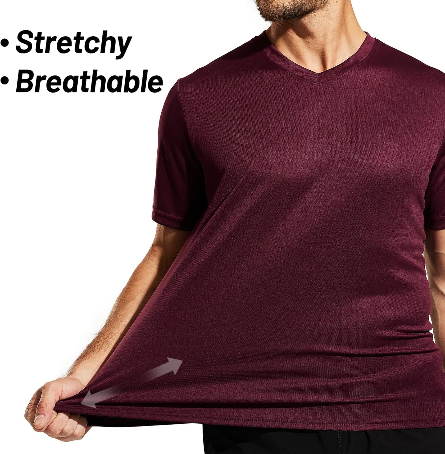 MIER Men's Quick Dry Workout Shirts Moisture Wicking Running Athletic Performance T-Shirts Recycled Polyester Top Tee