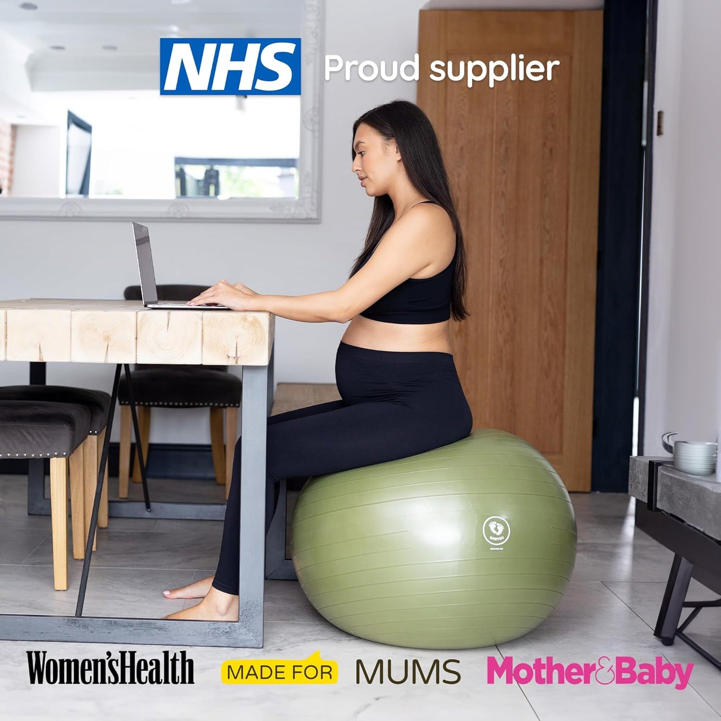 BABYGO® Birthing Ball for Pregnancy & Labor + Our Award Winning Book - Exercise, Birth & Recovery Plan, 5X Stronger Than a Yoga Ball with Eco Friendly Material