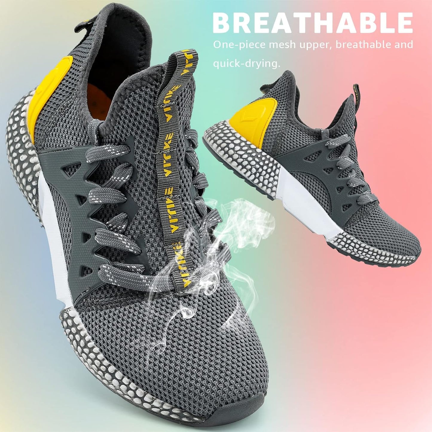 WETIKE Boy's Shoes Mesh Slip on Lightweight Running Sneakers