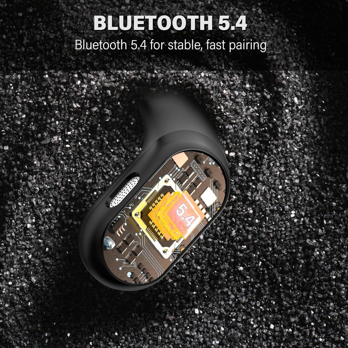 Open Ear Headphones, Bluetooth 5.4 Headphones Sports, Premium Sound with HD Mic Wireless Earbuds, 48H Playtime LED Power Display Ear Buds, IPX7 Lightweight Comfort Earphones for Running, Working