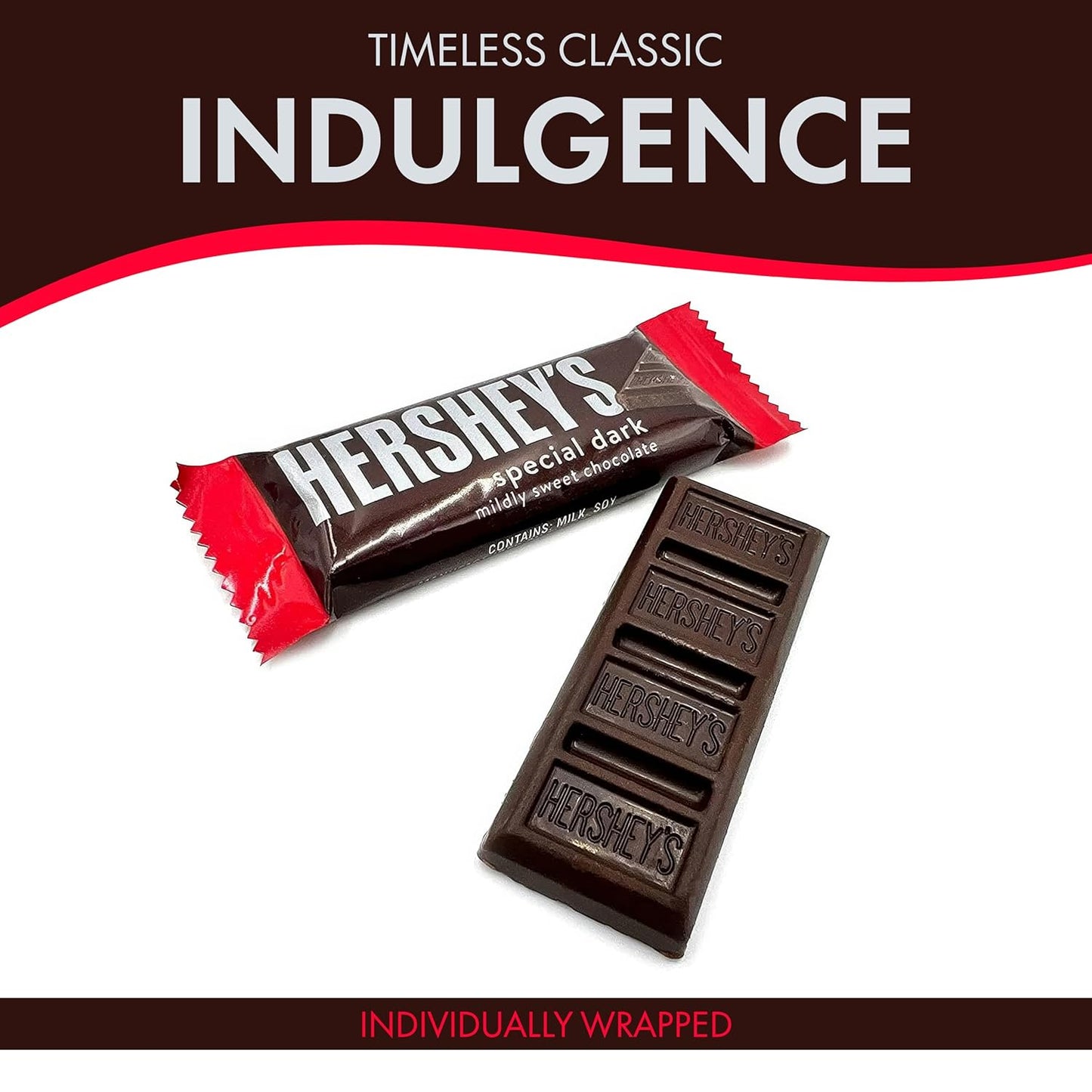 Hershys Special Dark Mildly Sweet Chocolate - 5 Pounds Approx 175 Halloween Candy Bulk Individually Wrapped - Dark Chocolate Hershys Snack Size Candy Bars - Halloween Treats for Sharing With Family and Friends