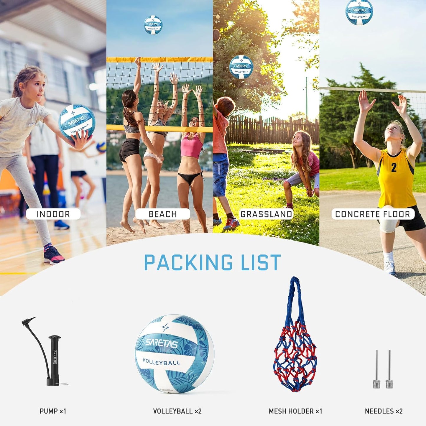 Volleyball Soft Beach Volleyball - Official Size for School, Indoor, Outdoor and Play Game Gym Workout - Play for Girls, Adults and Family.