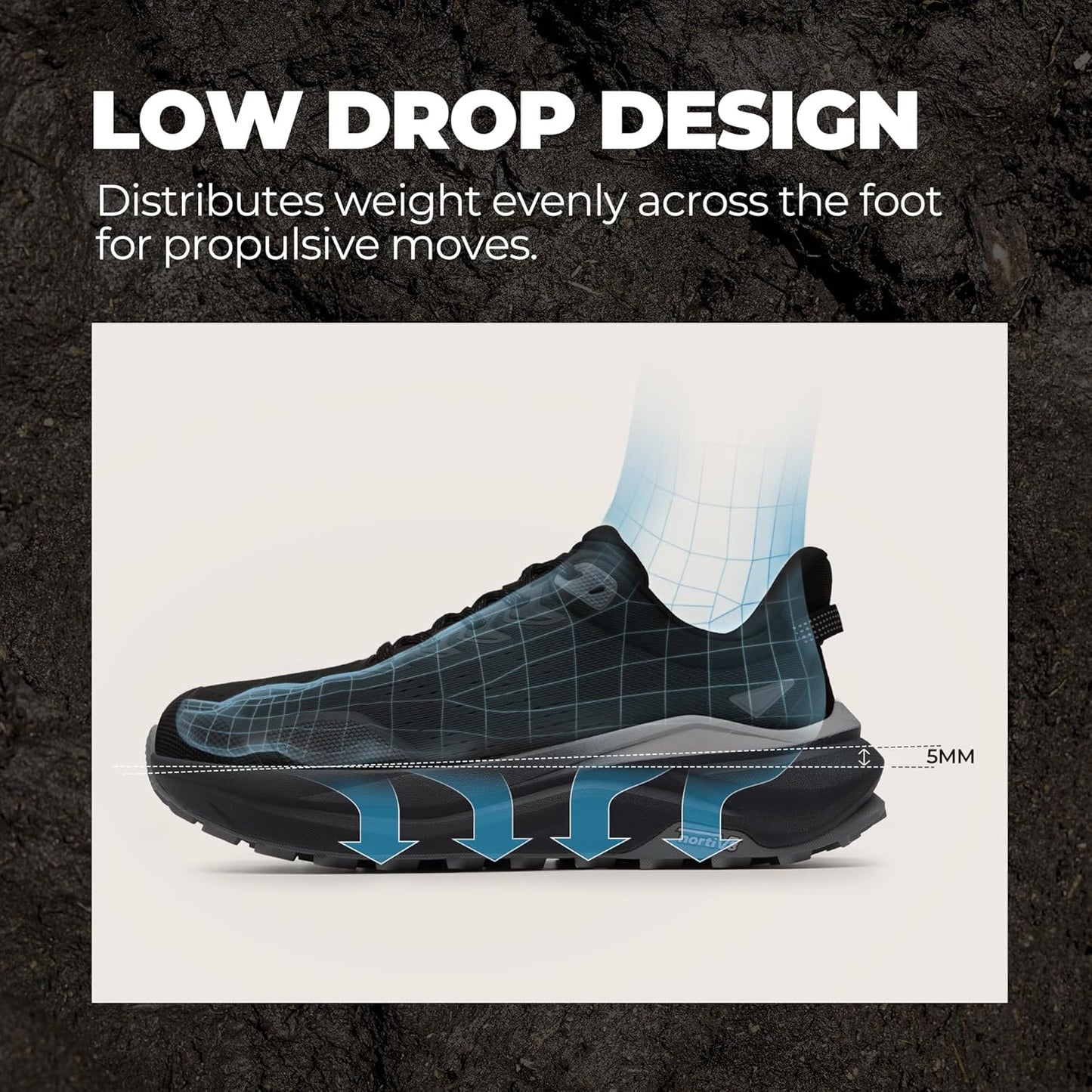 NORTIV 8 Men's Wide Toe Box Trail Running Shoes Cushion Walking Barefoot Tennis Workout Gym Cross Training Shoe Fashion Sneakers for Plantar Fasciitis Bunion