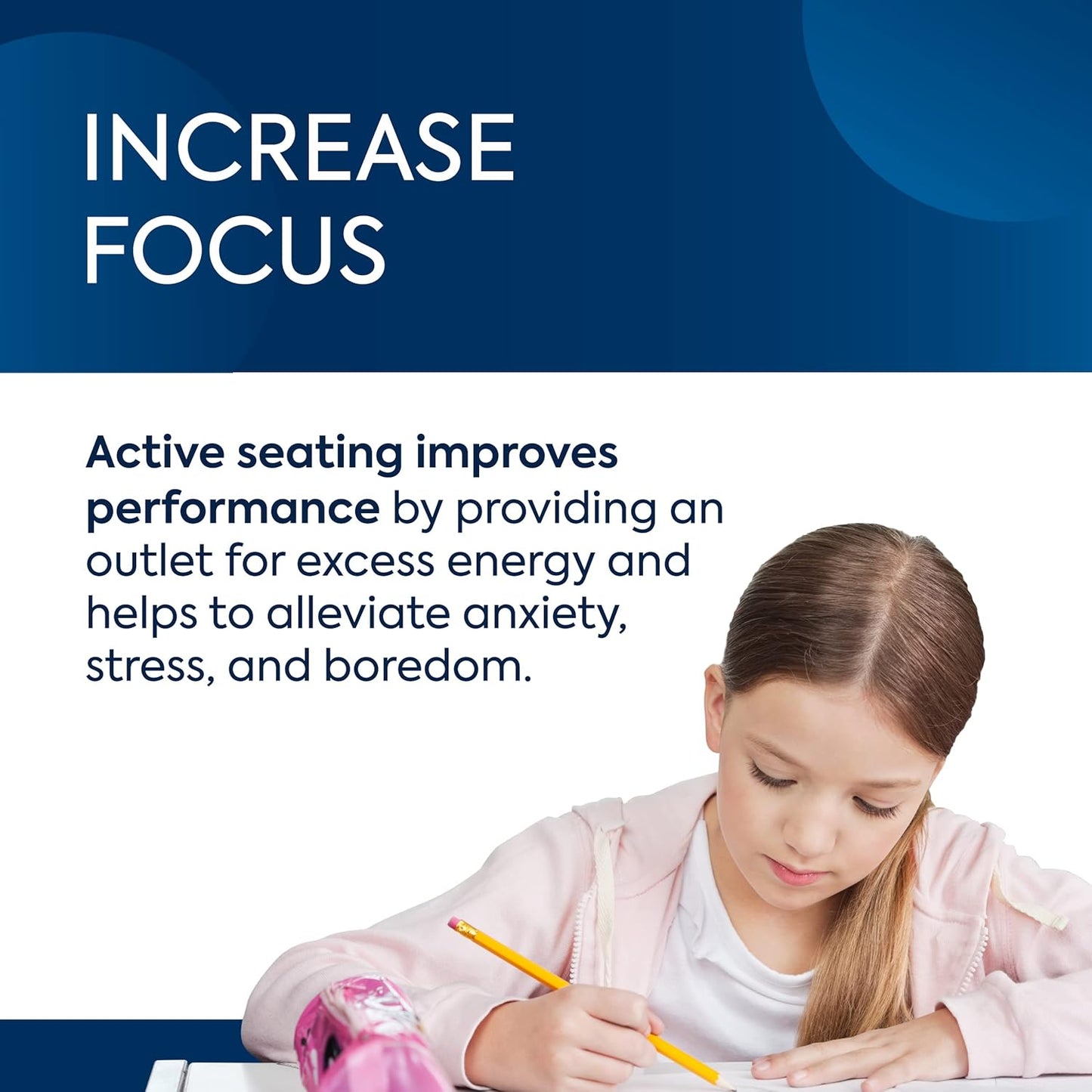 Bouncyband Balance Ball – Create Flexible Seating to Improve Focus at School, Office, or Home with This No-Roll Weighted Ball