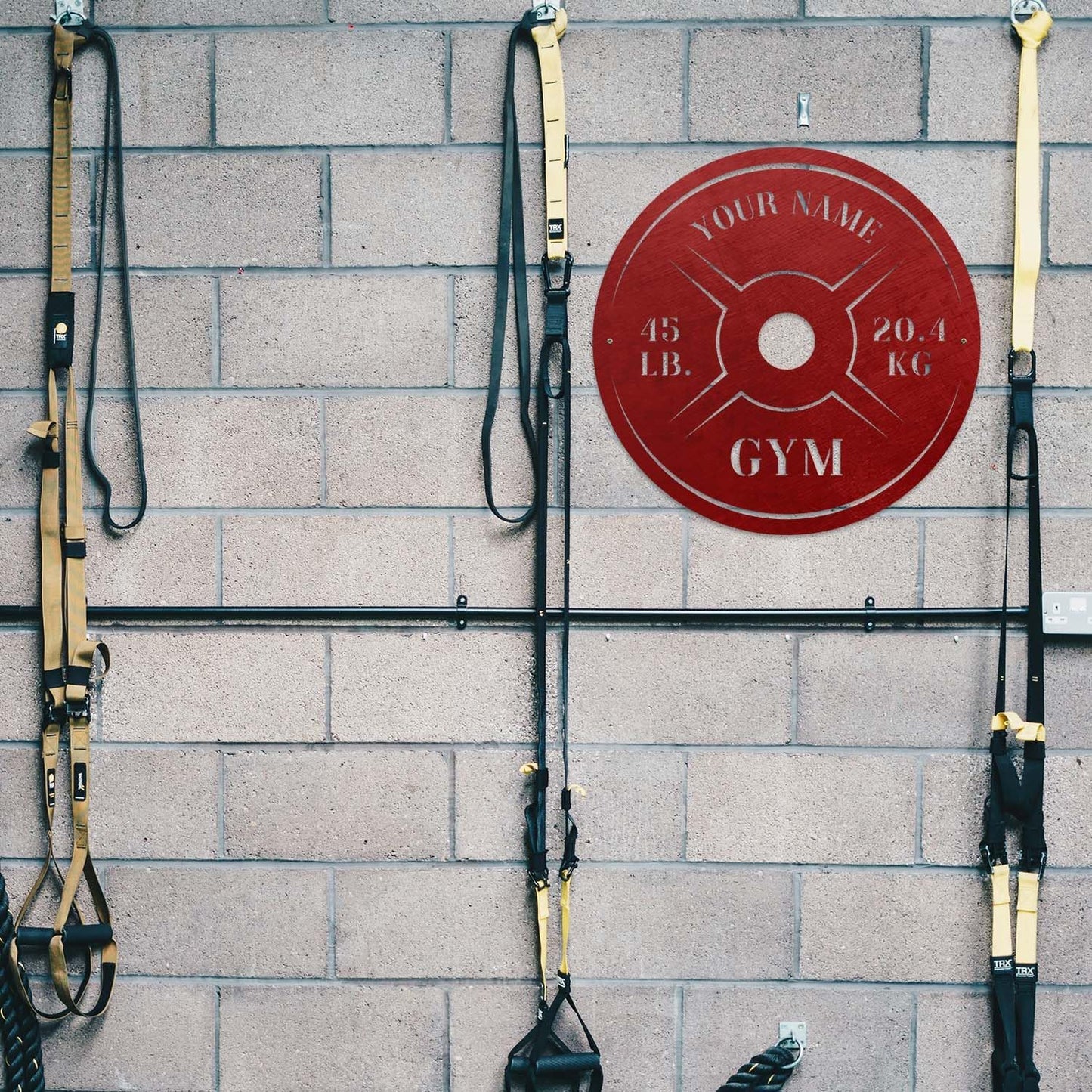 Personalized Home Gym LED Tin Metal Sign Multiple Sizes, Weight Lifting Exercise Workout Room Training Fitness Center Motivational Inspirational Quotes Decor Wall Art Hanging Accessories (09 LED)