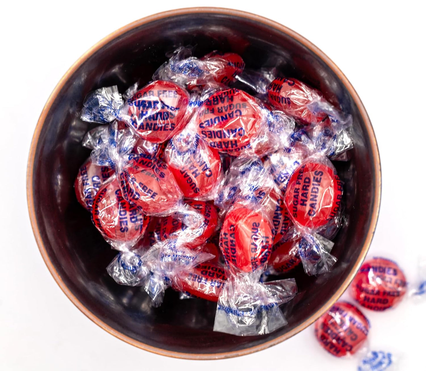 DM Sweets Sugar Free Cinnamon Candy Buttons - 1 lb of Individually Wrapped Hard Sucking Candy, Red