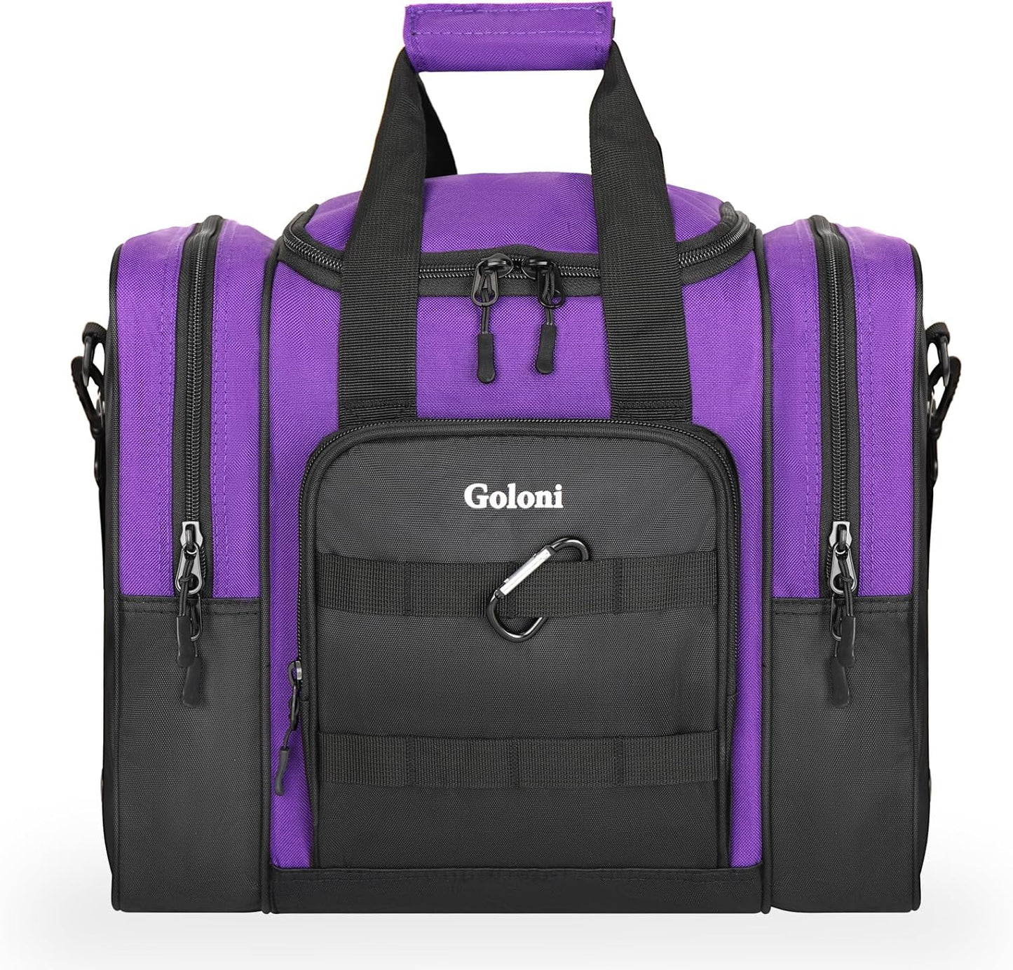 Goloni Bowling Ball Bag for Singer Ball with Padded Ball Holder, 2 Pockets fit Bowling Shoes Up to Mens Size 14 and Accessories