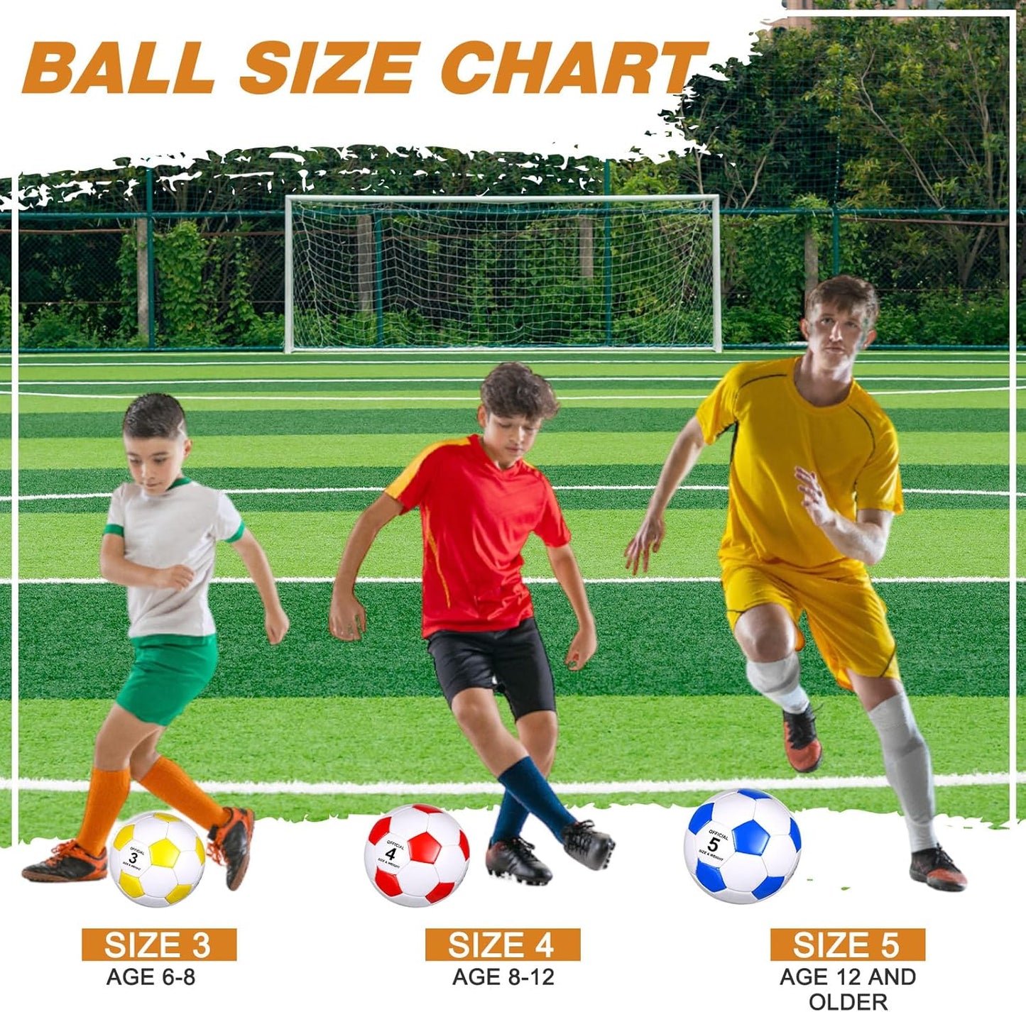 12 Pack Operation Christmas Bulk Items Soccer Ball with Pump Needles, Official Size 3/4/5 Soccer Ball Deflated Gift for Christian Charity Donation Training Practice