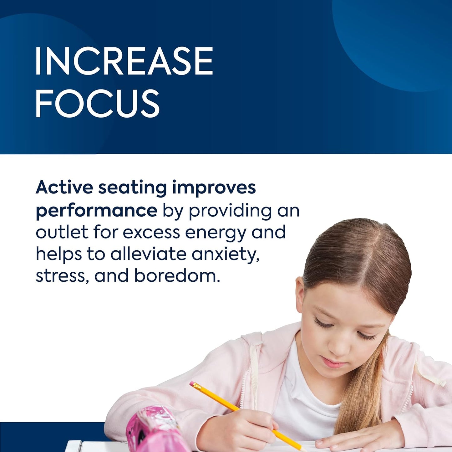 Bouncyband Balance Ball – Create Flexible Seating to Improve Focus at School, Office, or Home with This No-Roll Weighted Ball