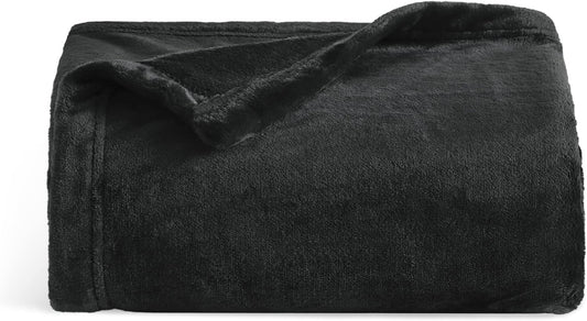 Bedsure Twin XL Fleece Blanket Dorm Bedding - Lightweight Soft Cozy Blankets for Bed, Sofa, Couch, Travel, Camping, Black, 66"x90"