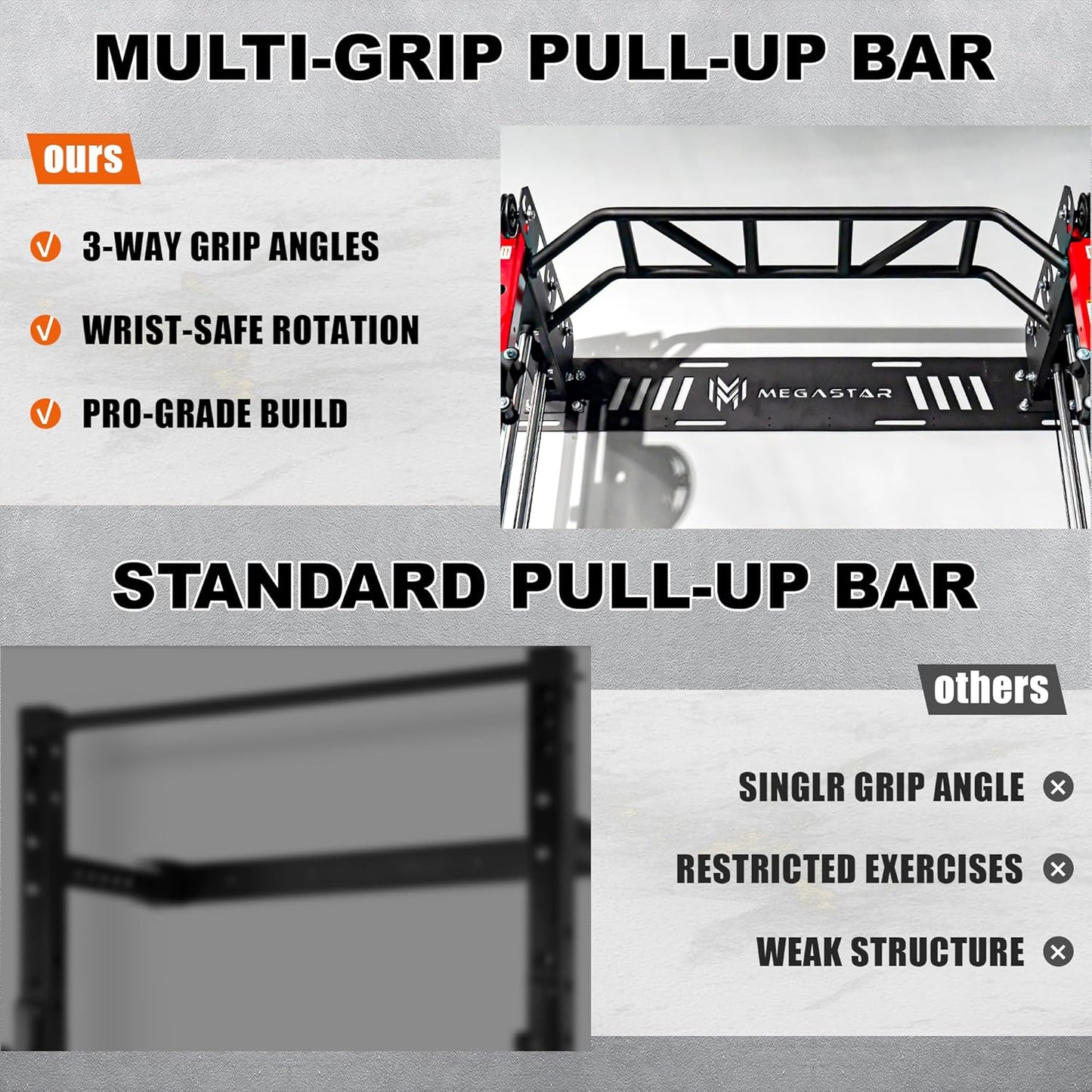 Wall Mounted Power Rack – 1600LB Capacity Compact Commercial Home Gym with Dual Cable Crossover, LAT Pulldown, Multi-Grip Pull-Up Bar & Landmine Attachment for Small Spaces, P67 Striker Red