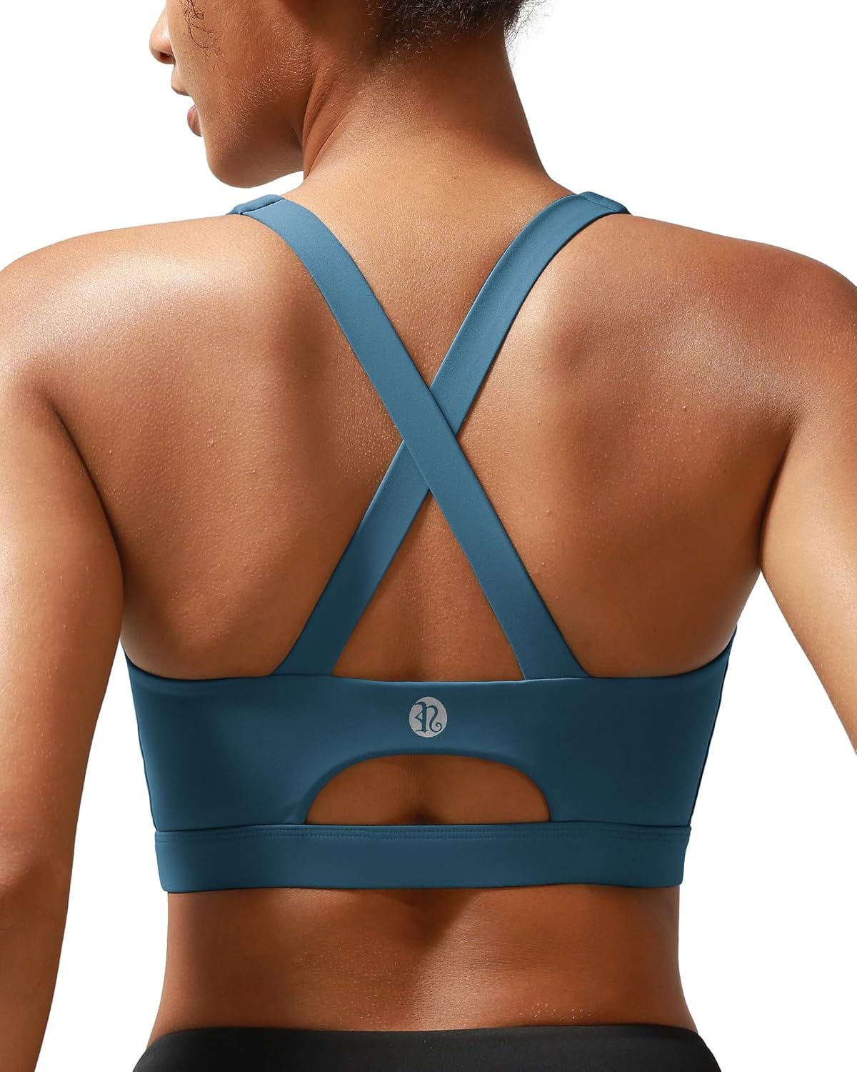 RUNNING GIRL Sports Bra for Women High Support Molded Cup Strappy Running Sports Bras with Sewn in Pads