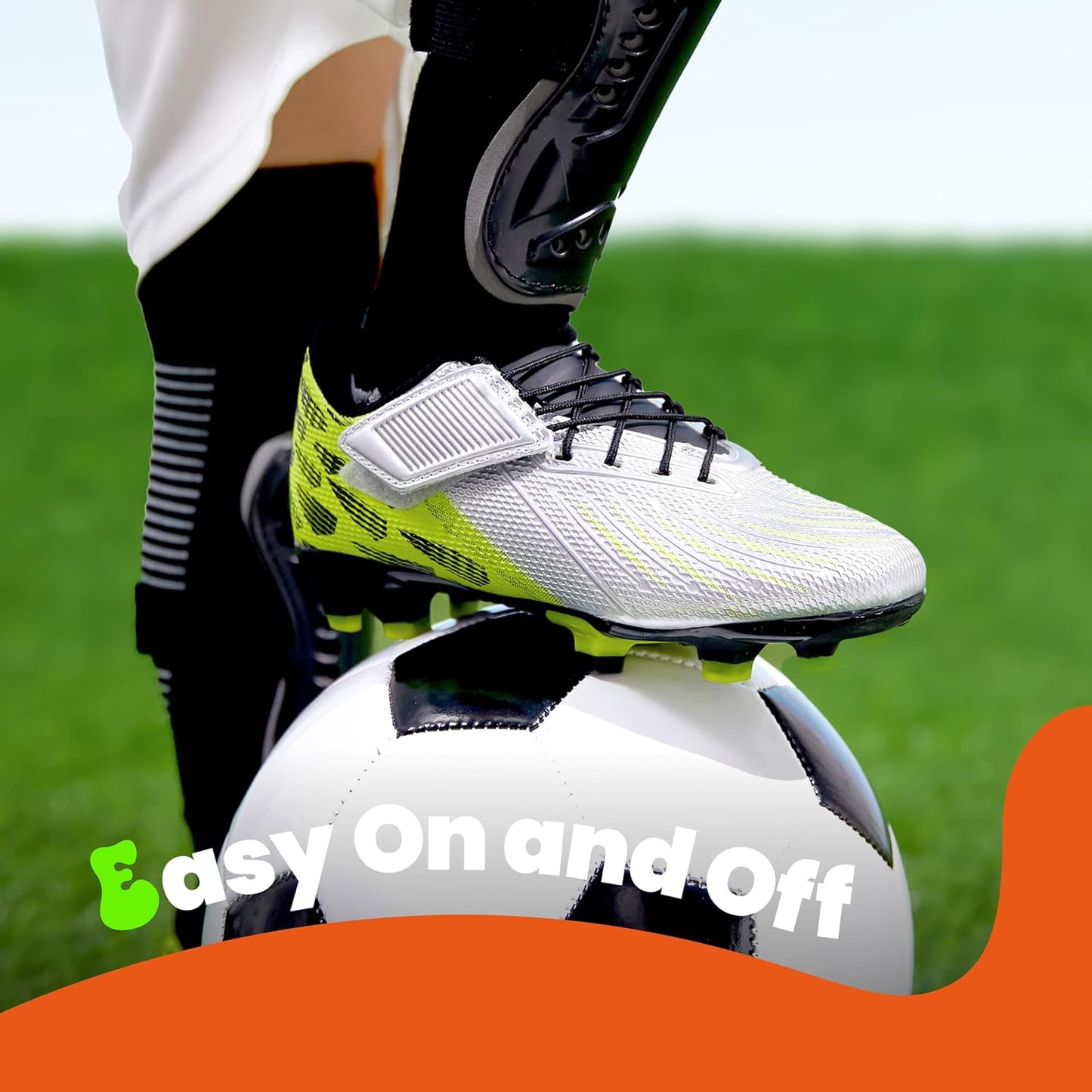 PATPAT Kids Soccer Cleats – Outdoor Firm Ground and Turf Football Training Shoes for Little Big Boys and Girls, Sizes 10-6