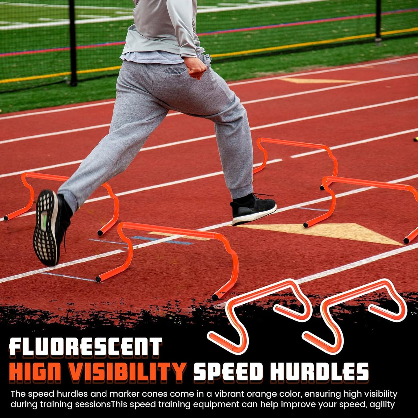 5 Pcs Speed Agility Training Hurdles Detachable Durable Equipment Plyometric and All Purpose Speed Training Hurdle Equipment for Athletes Soccer Basketball