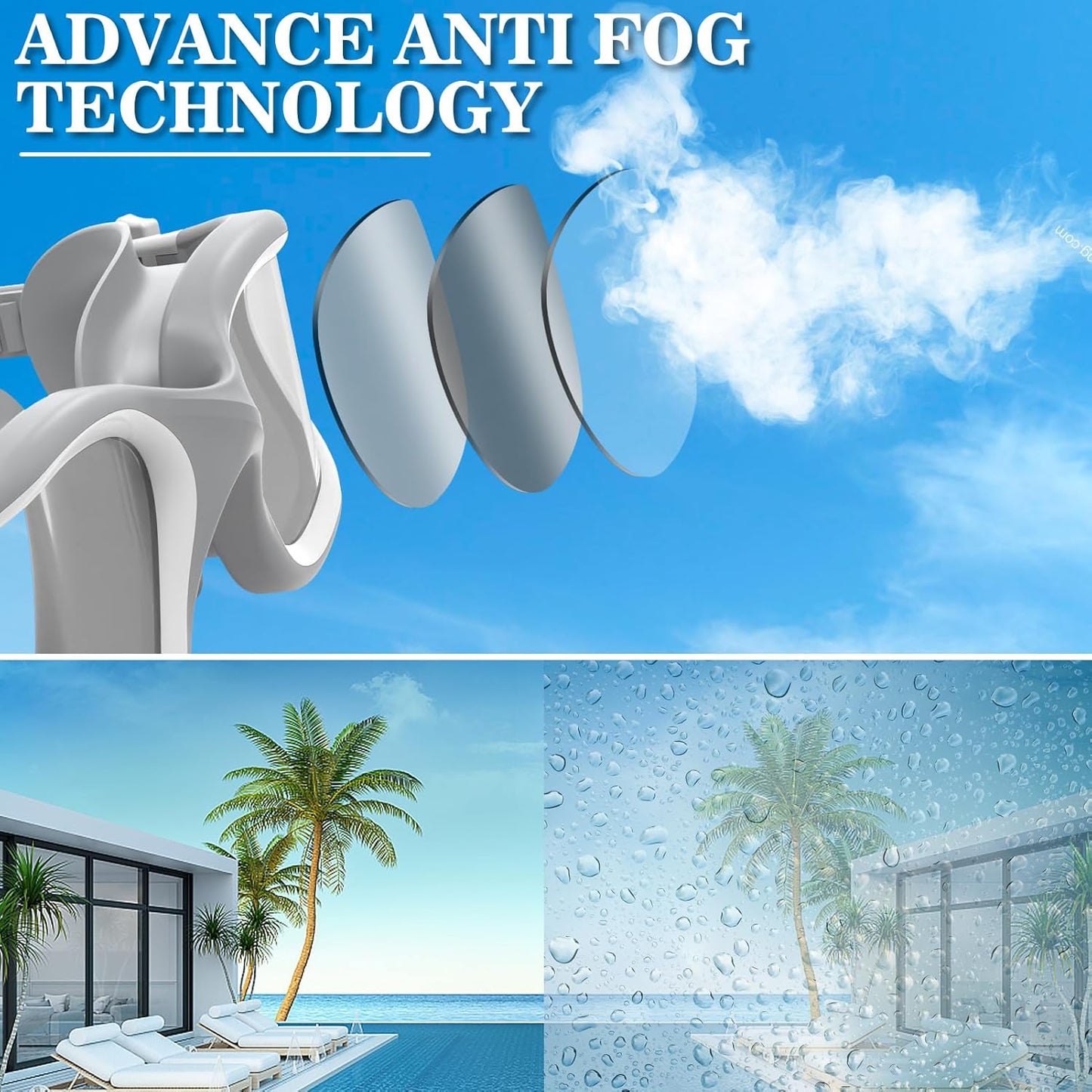 WIN.MAX Polarized Swimming Goggles Swim Pool Goggles Anti Fog Anti UV No Leakage Clear Vision for Men Women Adults Teenagers