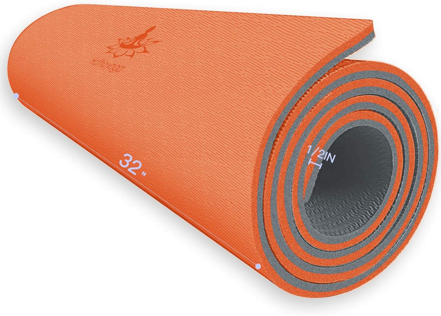 Hatha Yoga Extra Thick TPE Yoga Mat - 72"x 32" Thickness 1/2 Inch -Eco Friendly SGS Certified - With High Density Anti-Tear Exercise Bolster For Home Gym Travel & Floor Outside