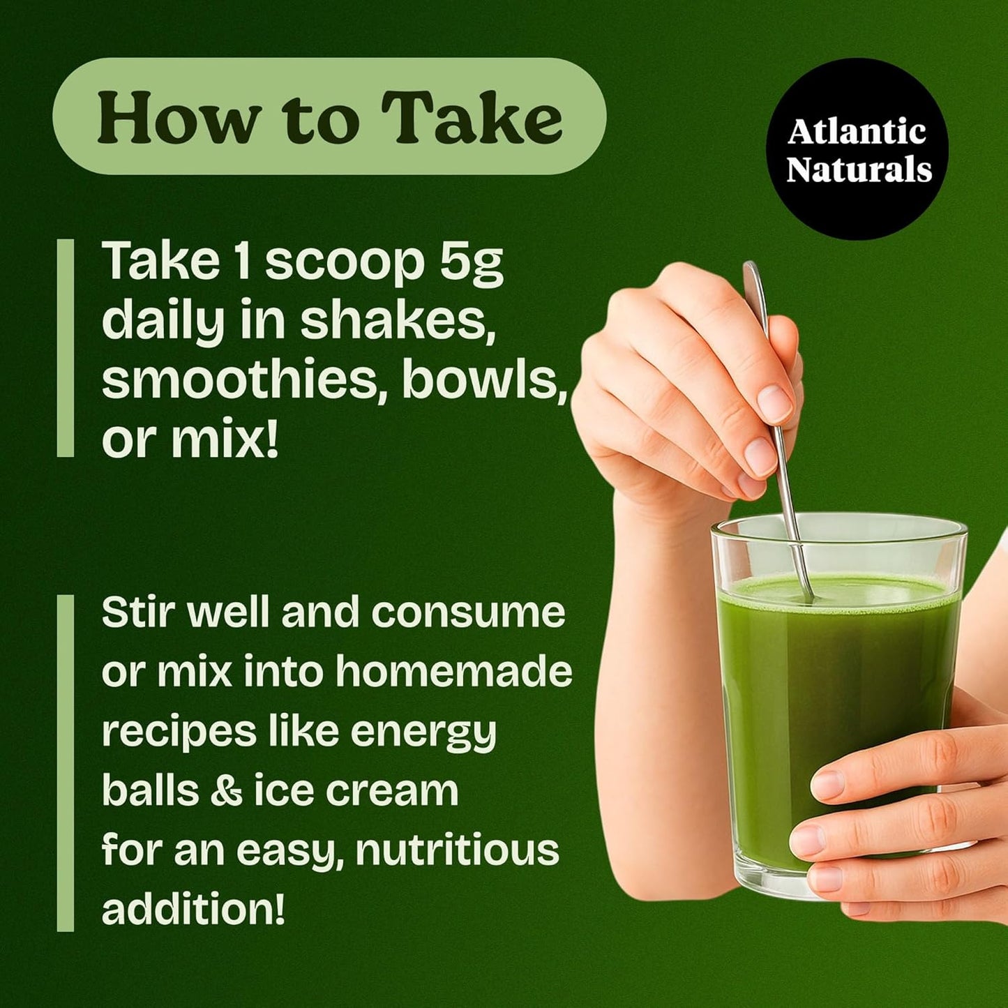 Atlantic Naturals Organic Sea Moss Super Greens Powder - Greens Superfood with 12 Vegetables, 15 Fruits, Probiotics, 16 Herbs & Spices - Digestive Health, Energy, Skin & Immunity - Mixed Berry Flavor