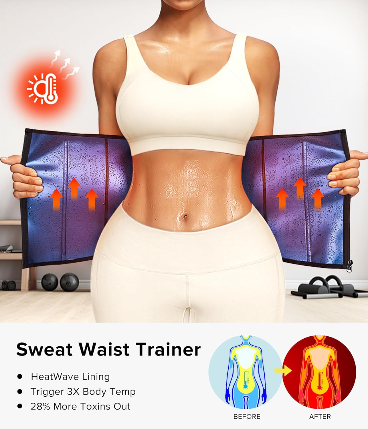 Junlan Sweat Waist Trainer for Women - Sauna Waist Trimmer for Working Out
