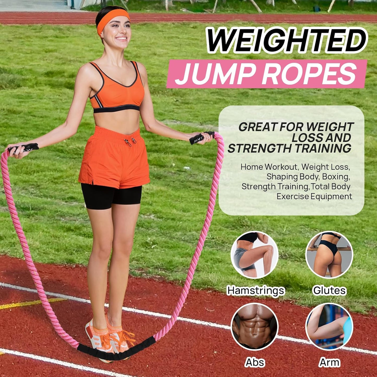 Weighted Jump Rope for Fitness – Heavy Skipping Rope for Women & Adults, Ideal for Home Gym Workouts, Strength Training, Weight Loss, and Boxing