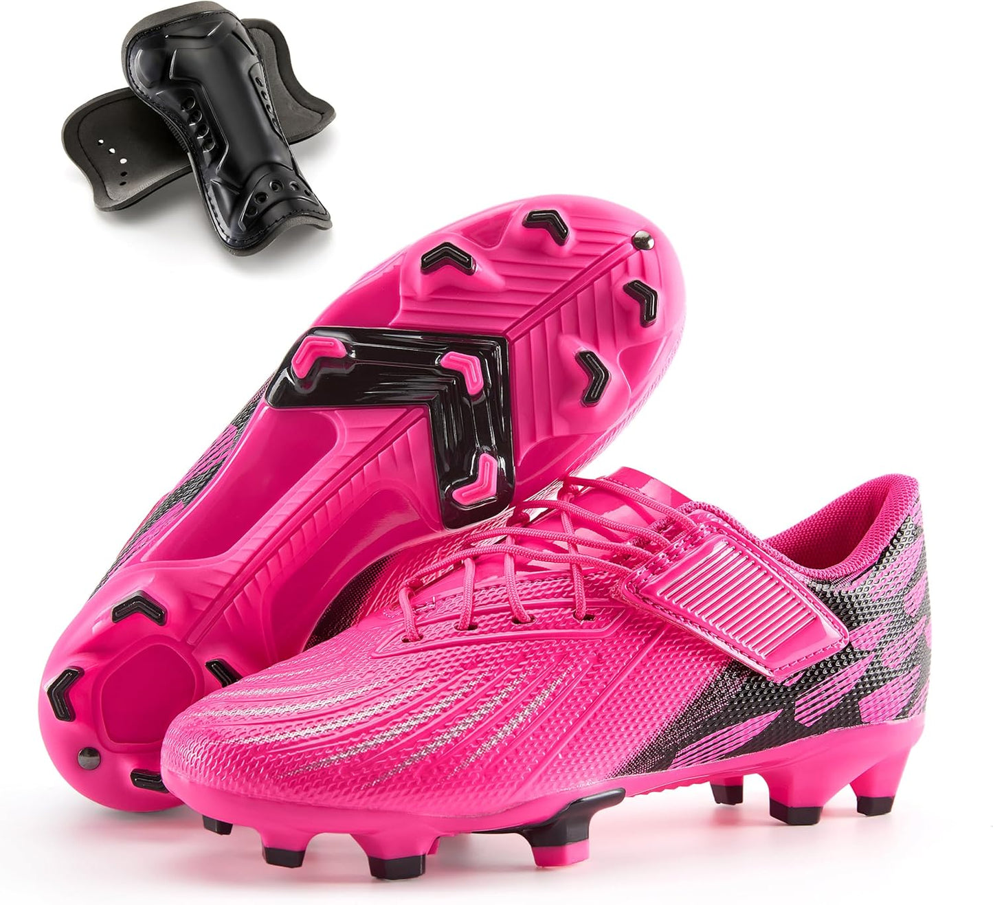 PATPAT Kids Soccer Cleats – Outdoor Firm Ground and Turf Football Training Shoes for Little Big Boys and Girls, Sizes 10-6