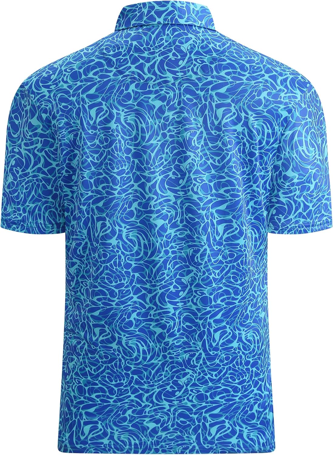 Esabel.C Golf Shirts for Men Dry Fit Performance Short Sleeve Print Moisture Wicking Collared Shirt