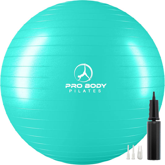 ProBody Pilates Yoga Ball - Fresh Colors Exercise Ball for Stability, Pregnancy, Workout & Physical Therapy