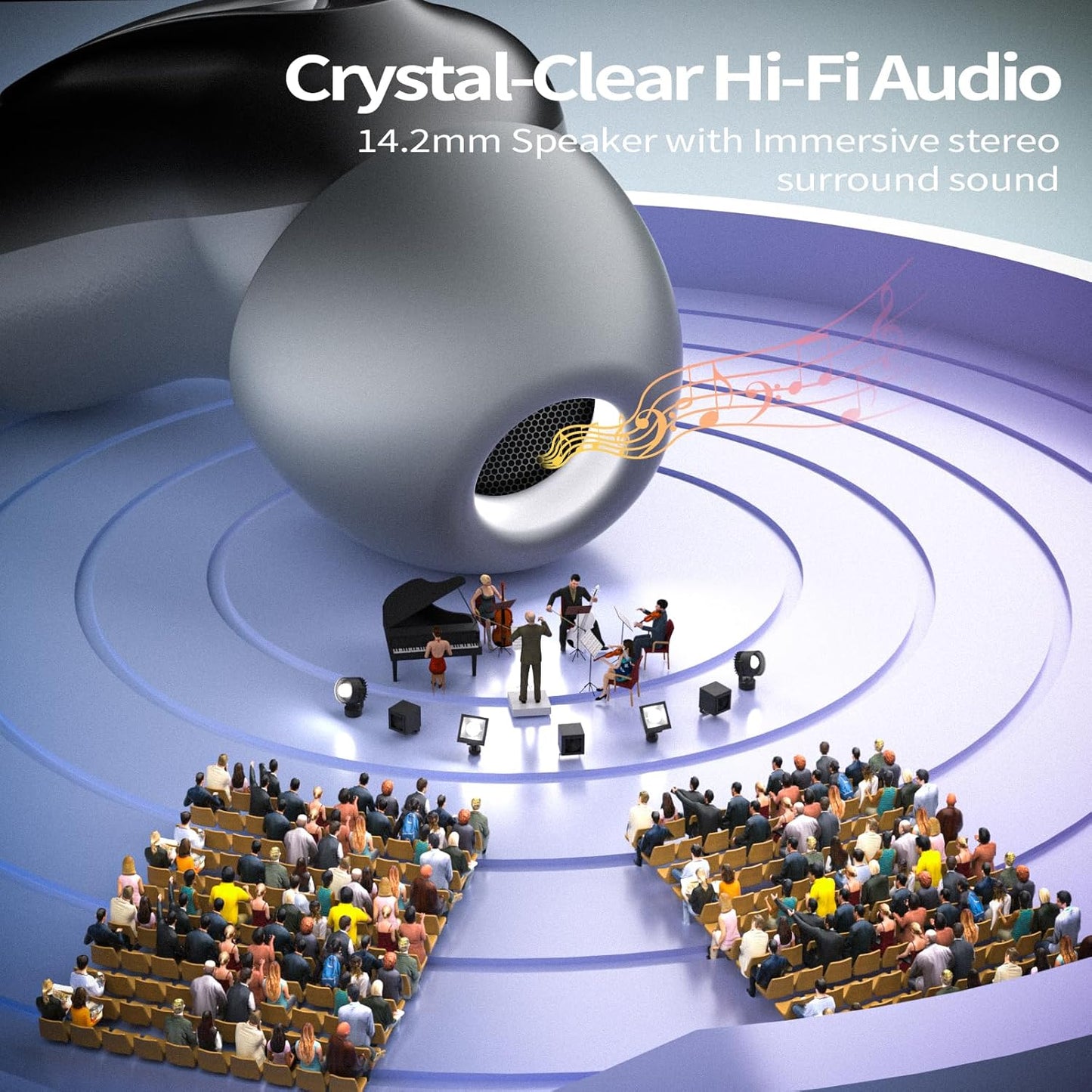 Sleep Earbuds, Mini ANC Wireless Earbuds Bluetooth 5.4 Headphones Deep Bass Stereo, 48H Playtime Ear Buds, 4 ENC Noise Cancelling Mic, In Ear IP7 Waterproof Earphones for Side Sleepers,Touch Control