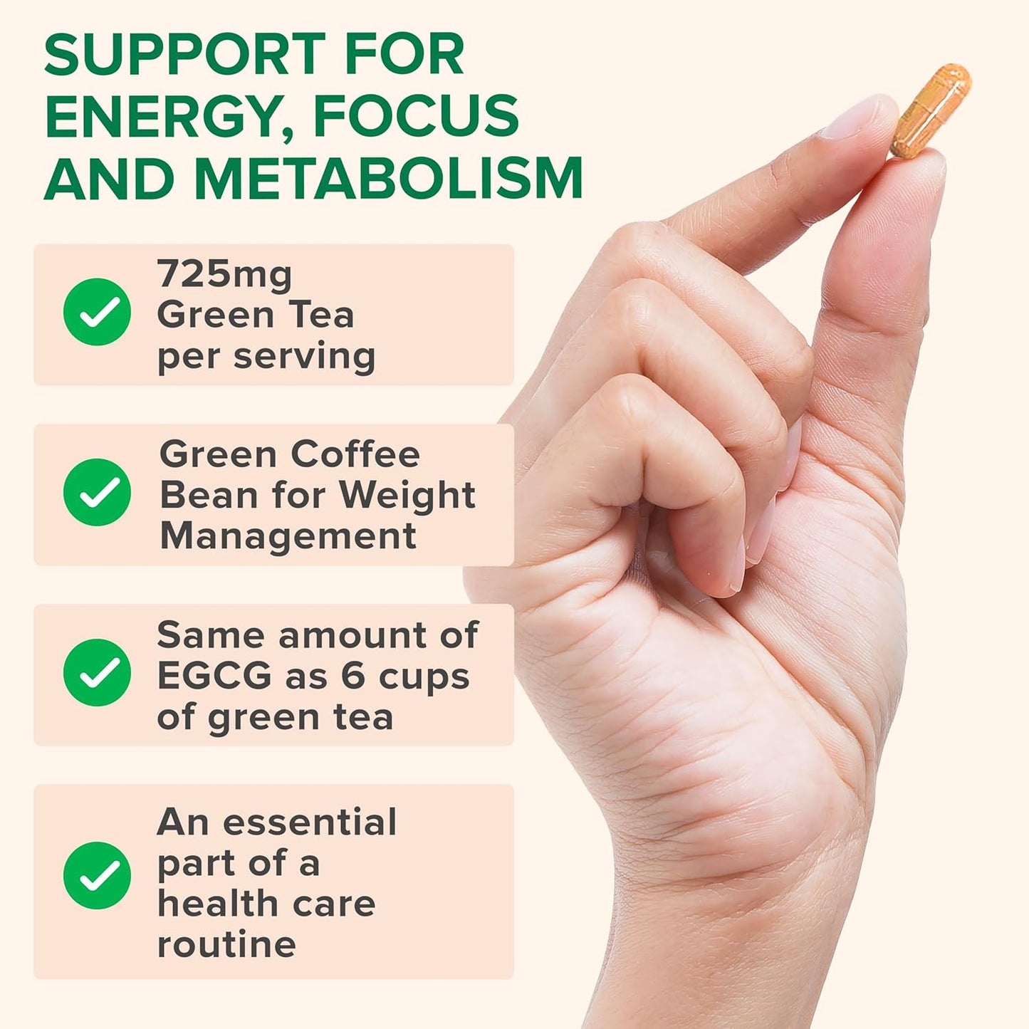 Zenwise Health Green Tea Extract Capsules for Men & Women - EGCG Supplement with Green Coffee Bean Extract Boosts Energy & Memory - Immune Support for Skin, Brain & Hearth Health - Vegan - 120 Count