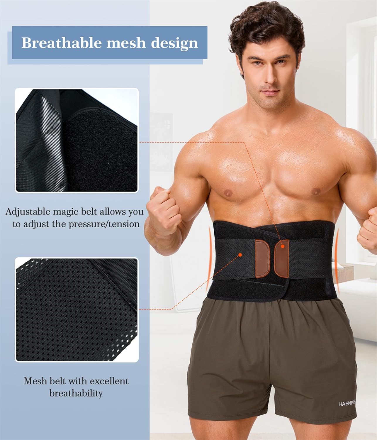 TAILONG Neoprene Waist Trimmer Ab Belt for Men Waist Trainer for Women Corset Slimming Body Shaper Workout Sauna Sweat Band