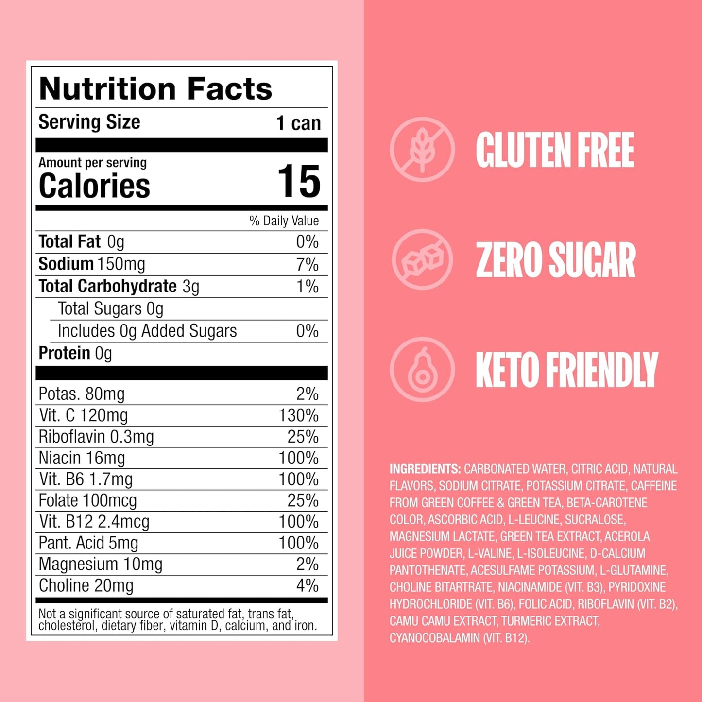 ZOA Zero Sugar Energy Drinks, White Peach - Sugar Free with Electrolytes, Healthy Vitamin C, Amino Acids, Essential B-Vitamins, and Caffeine from Green Tea - 16 Fl Oz (12-Pack)