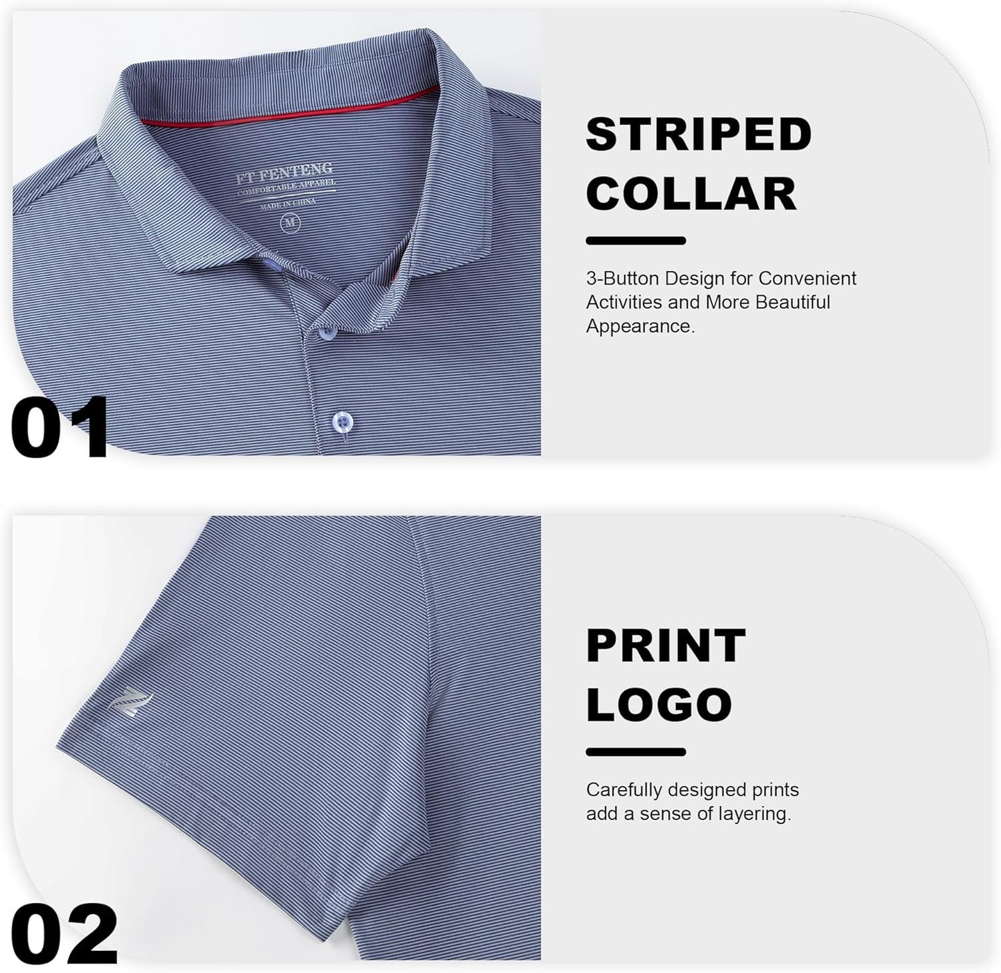Mens Polo Shirts Short Casual Solid Stylish Dry Fit Performance Designed Collared Golf Polo Shirts for Men